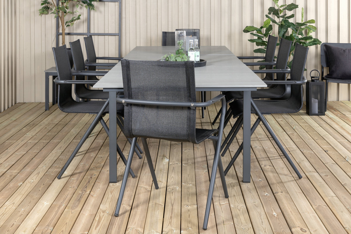 Venture Design Alina & Levels Matstolar Svart + Matbord 229x100x75