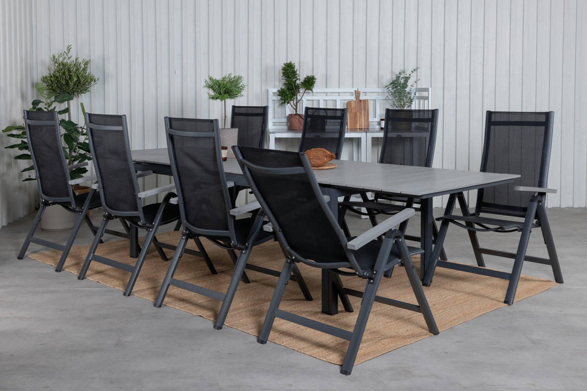Venture Design Albany & Levels Positionsstolar Svart + Matbord 229x100x75