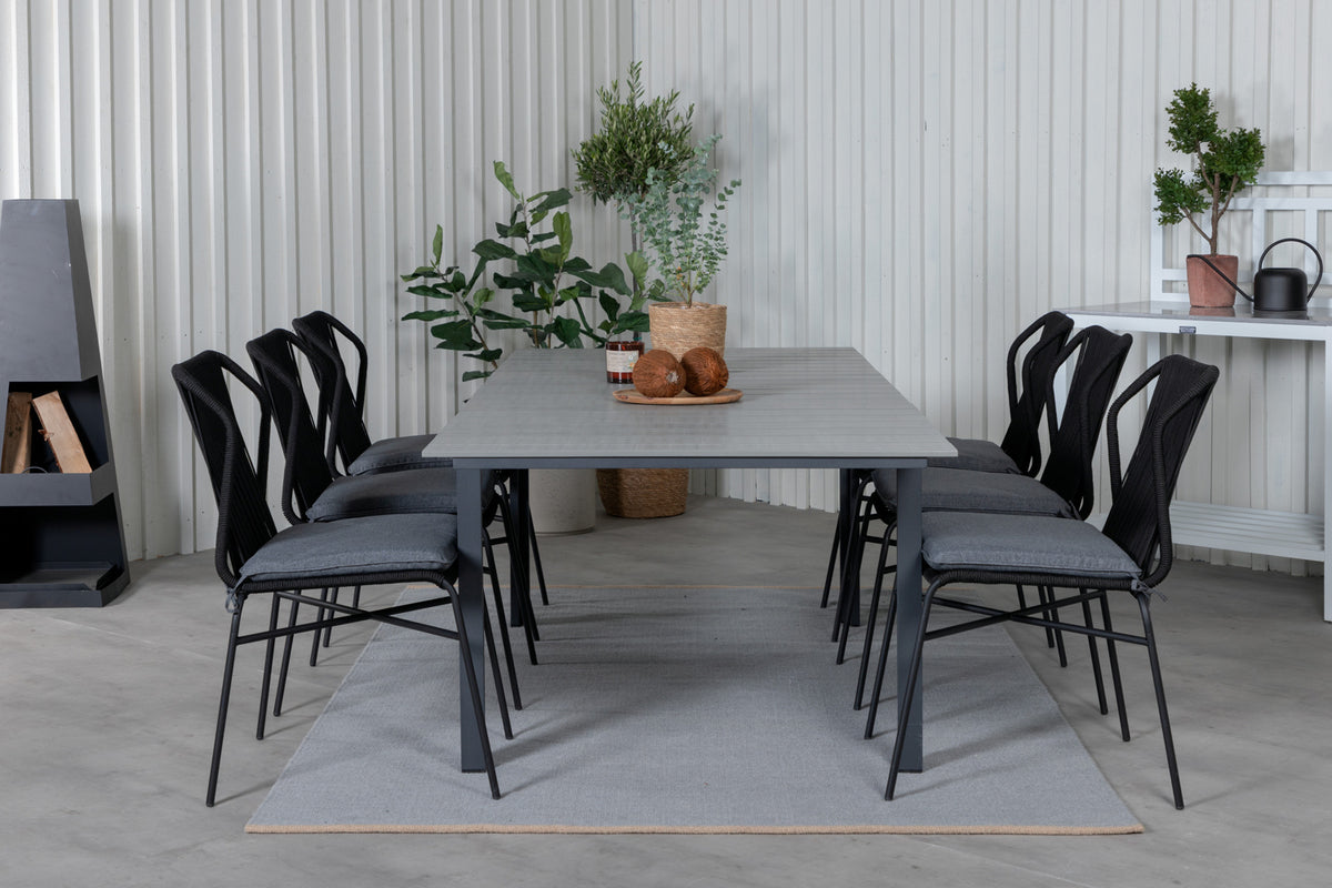 Venture Design Julian & Levels Matstolar Svart + Matbord 224x100