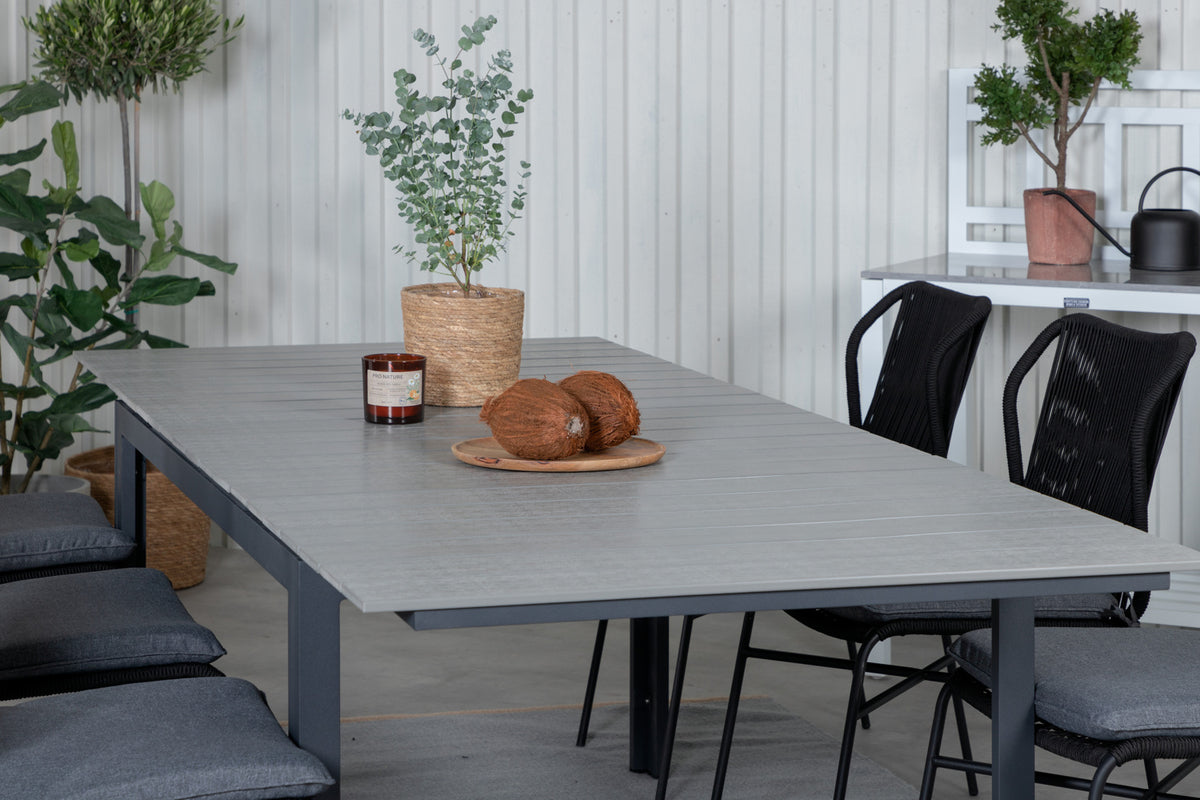 Venture Design Julian & Levels Matstolar Svart + Matbord 224x100