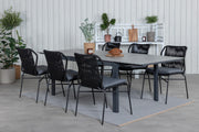 Venture Design Julian & Levels Matstolar Svart + Matbord 224x100