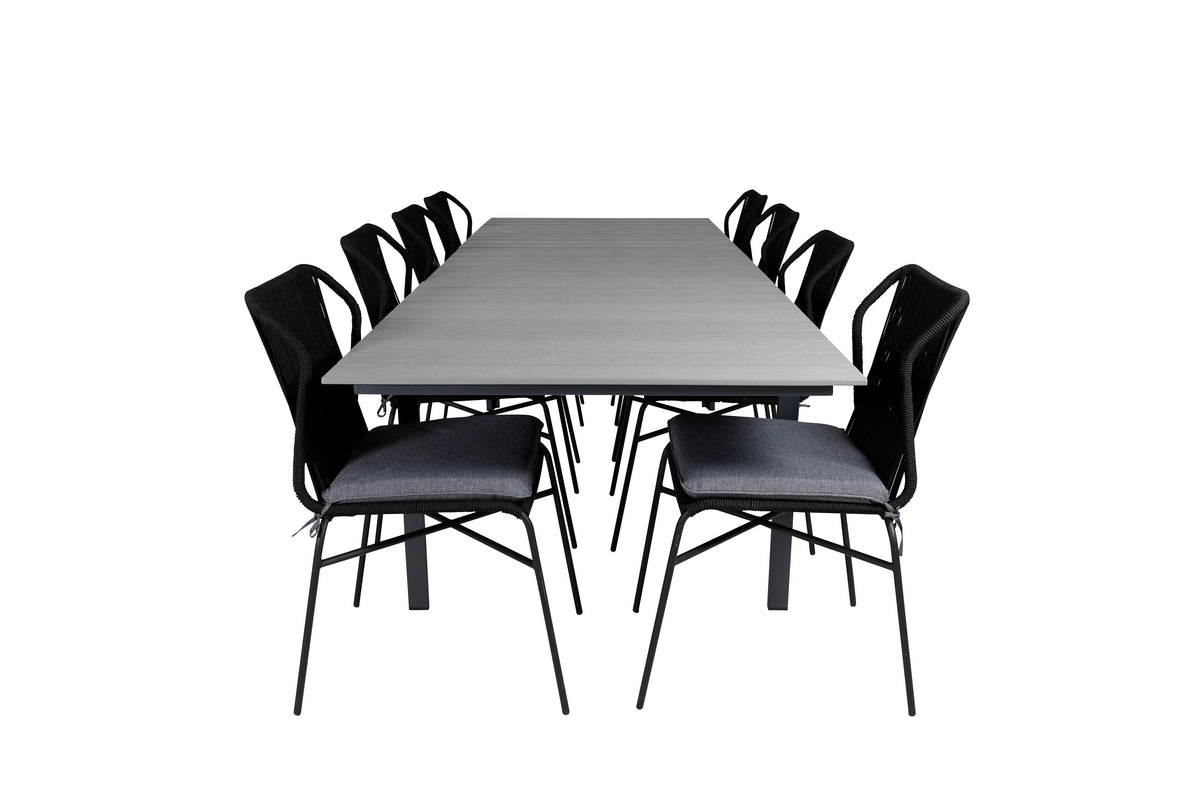 Venture Design Julian & Levels Matstolar Svart + Matbord 229x100x75