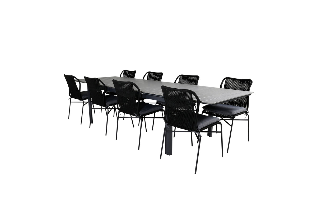 Venture Design Julian & Levels Matstolar Svart + Matbord 229x100x75