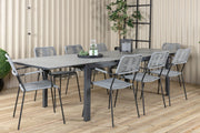 Venture Design Levels & Lindos Matbord 229x100x75 + Matstolar Grå
