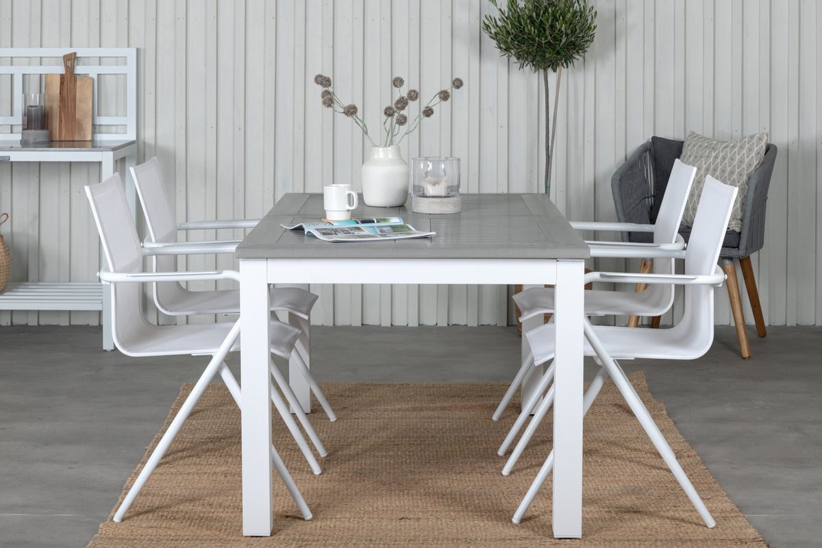 Venture Design Alina & Albany Matstolar 2-pack Vit + Rektangulära Matbord 152x90 Vit