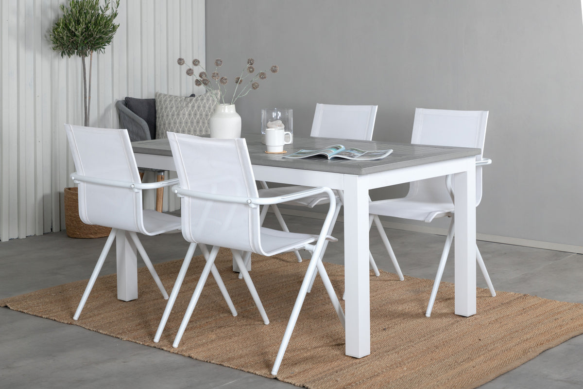 Venture Design Alina & Albany Matstolar 2-pack Vit + Rektangulära Matbord 152x90 Vit