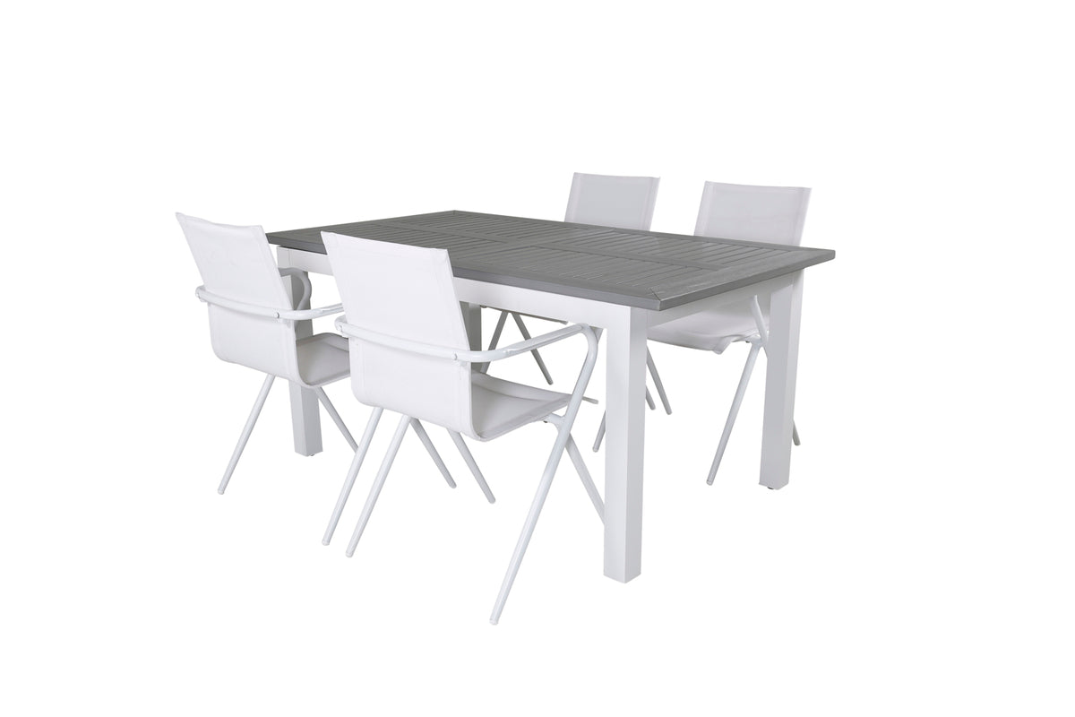 Venture Design Alina & Albany Matstolar 2-pack Vit + Rektangulära Matbord 152x90 Vit