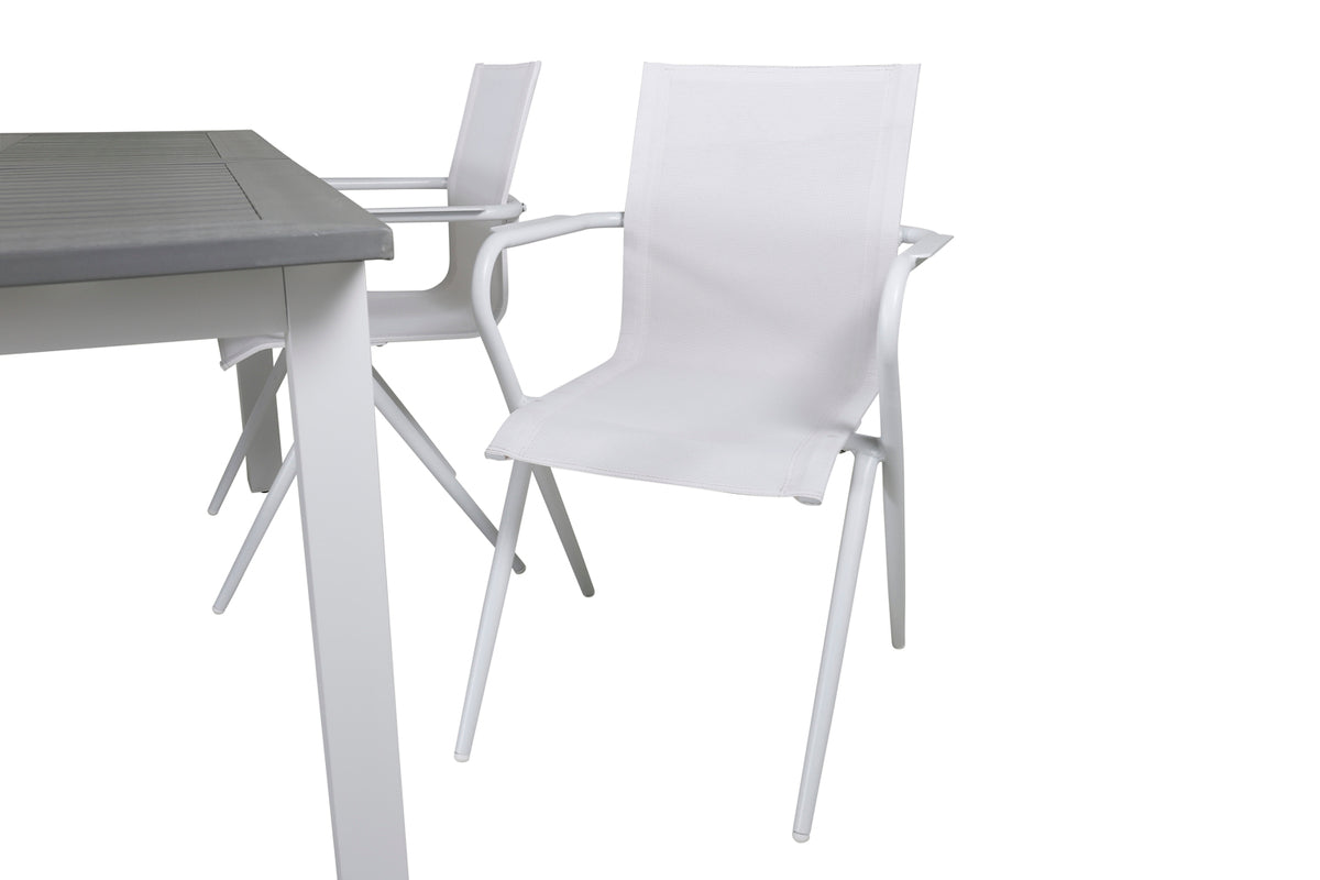 Venture Design Alina & Albany Matstolar 2-pack Vit + Rektangulära Matbord 152x90 Vit