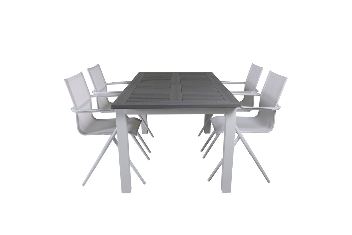 Venture Design Alina & Albany Matstolar 2-pack Vit + Rektangulära Matbord 152x90 Vit