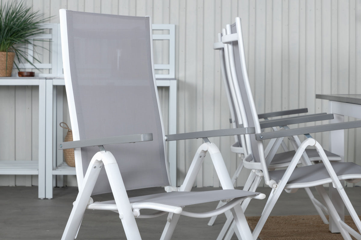 Venture Design Albany Positionsstolar 2-pack Grå + Rektangulära Matbord 74 x 152 x 90 Vit