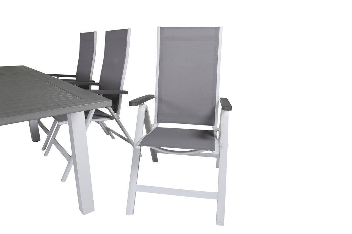 Venture Design Albany Positionsstolar 2-pack Grå + Rektangulära Matbord 74 x 152 x 90 Vit