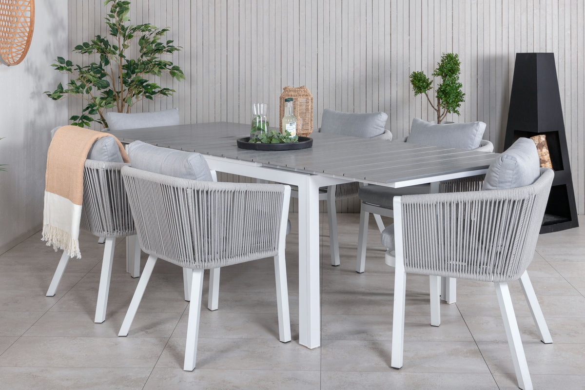 Venture Design Virya & Levels Matstolar Grå + Matbord 160x100x75