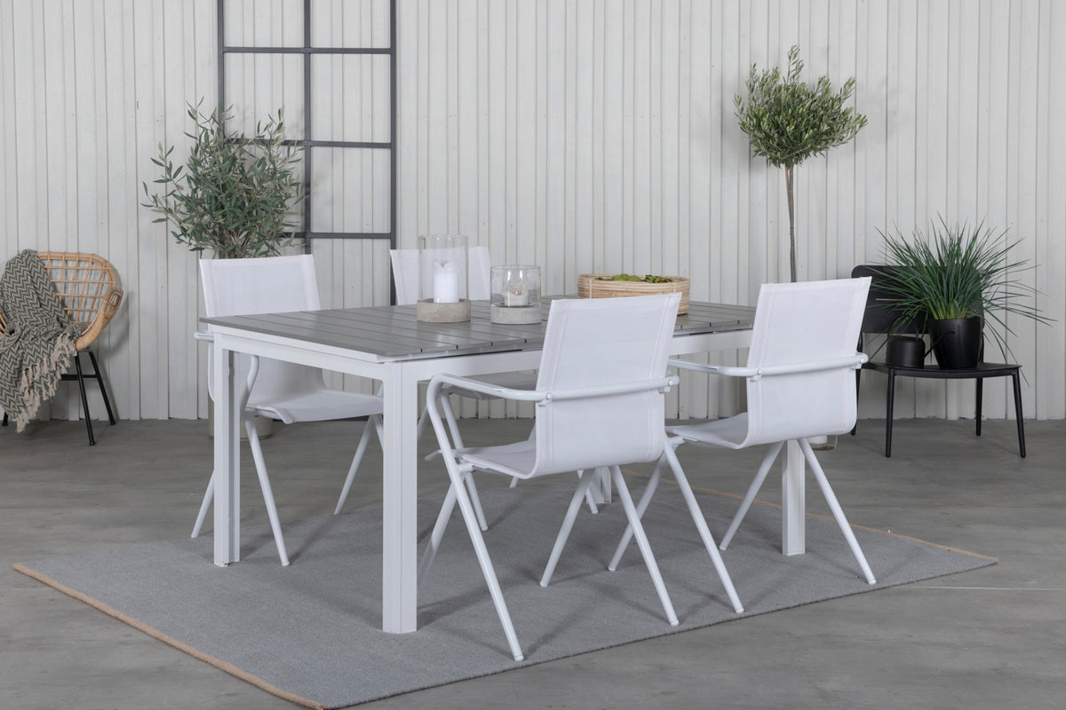 Venture Design Alina & Levels Matstolar Vit + Matbord 160x100x75