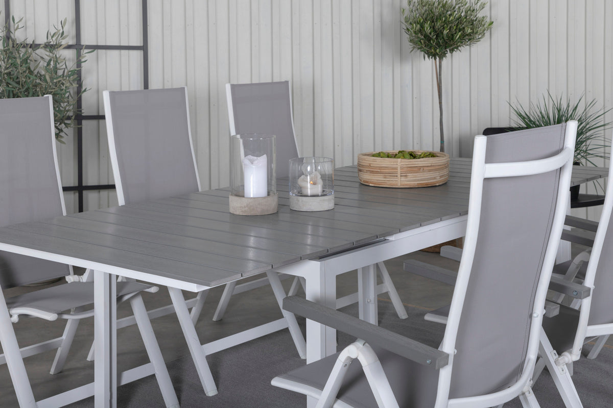 Venture Design Albany & Levels Positionsstolar Grå + Matbord 160x100x75