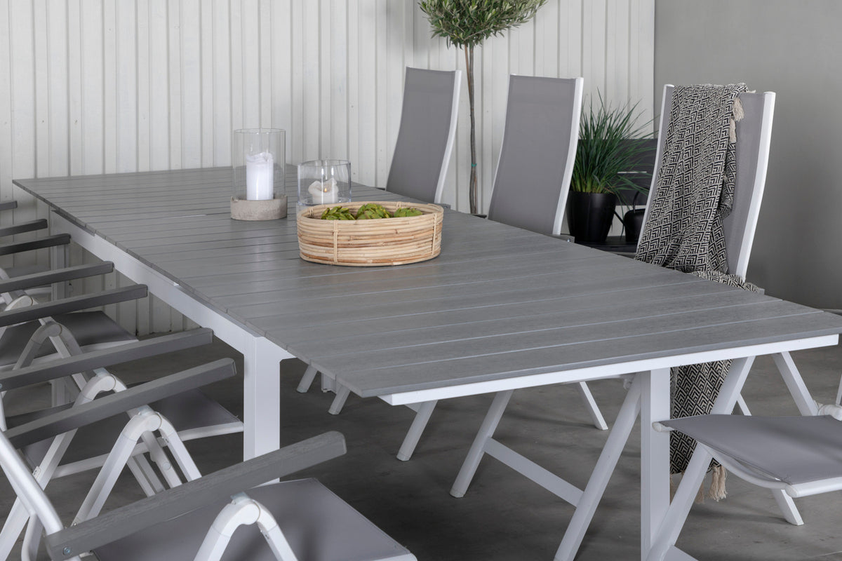 Venture Design Albany & Levels Positionsstolar Grå + Rektangulära Matbord 229x100x75 Vit