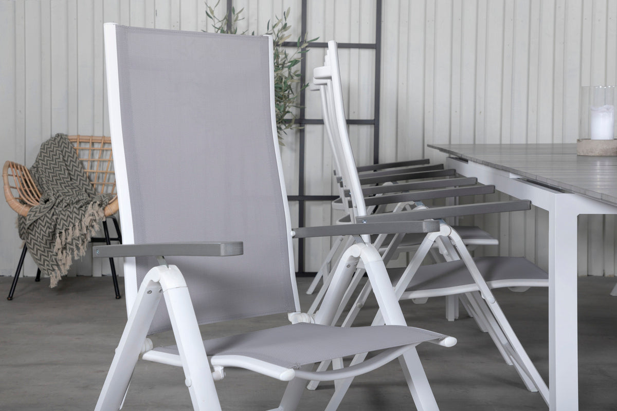 Venture Design Albany & Levels Positionsstolar Grå + Rektangulära Matbord 229x100x75 Vit