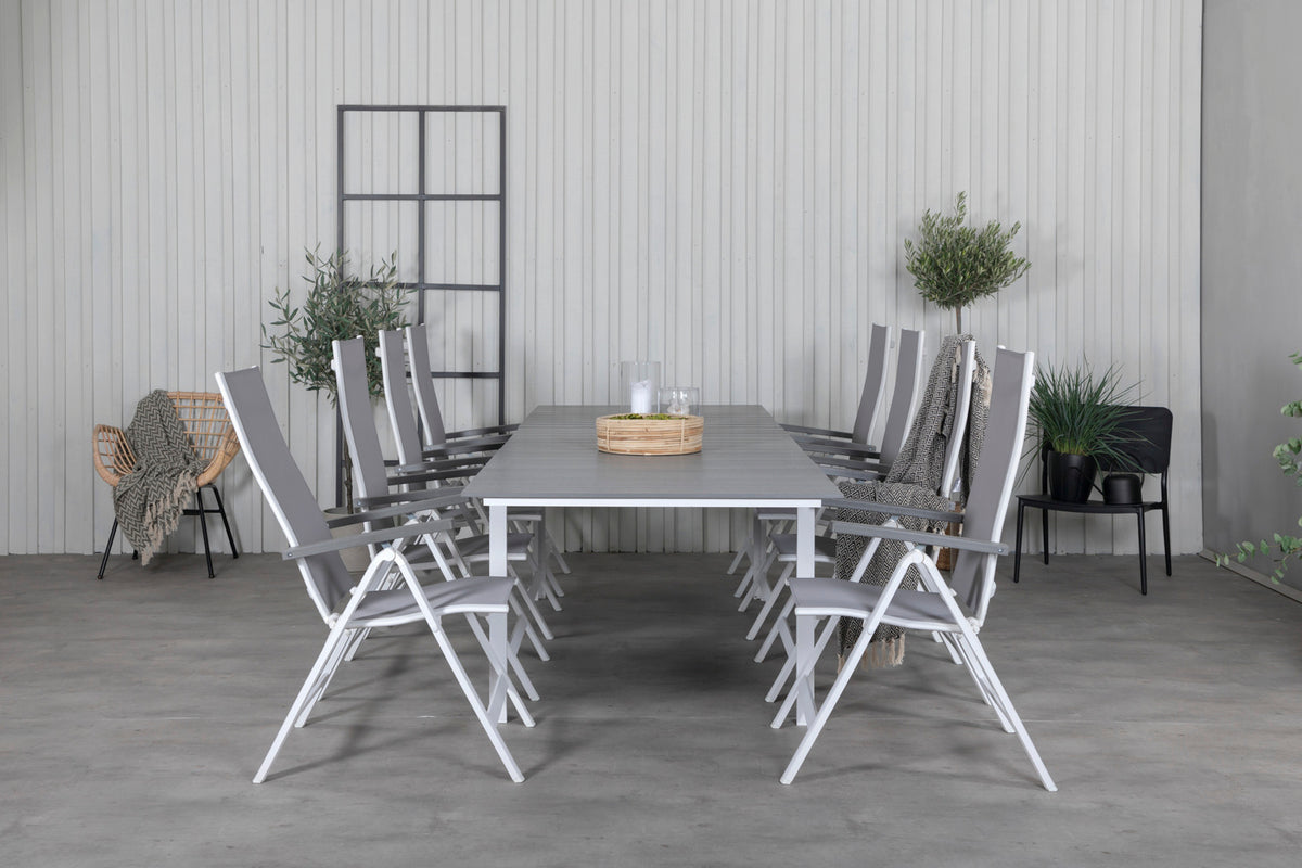 Venture Design Albany & Levels Positionsstolar Grå + Rektangulära Matbord 229x100x75 Vit