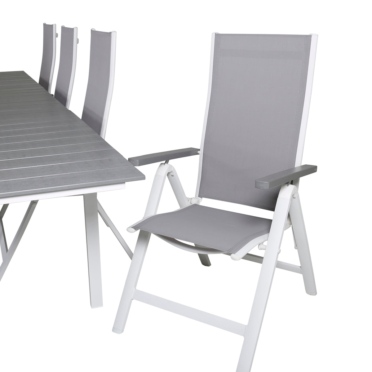 Venture Design Albany & Levels Positionsstolar Grå + Rektangulära Matbord 229x100x75 Vit