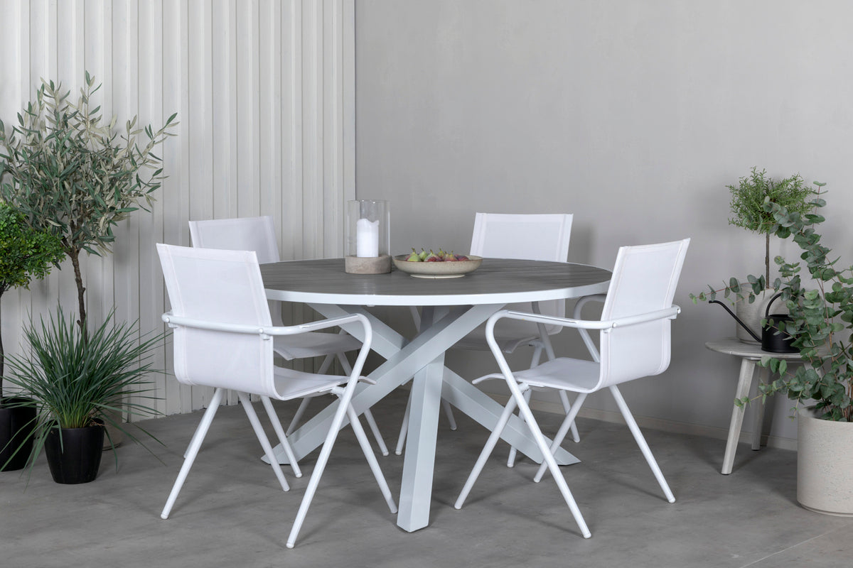 Venture Design Alina & Parma Matstolar Vit + Matbord ⌀140