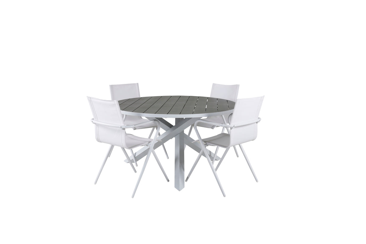 Venture Design Alina & Parma Matstolar Vit + Matbord ⌀140