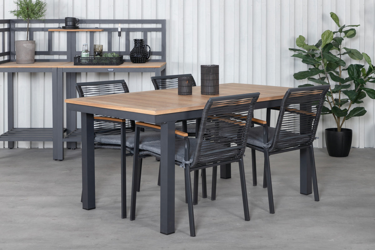 Venture Design Dallas & Panama Matstolar Svart + Matbord 152x90