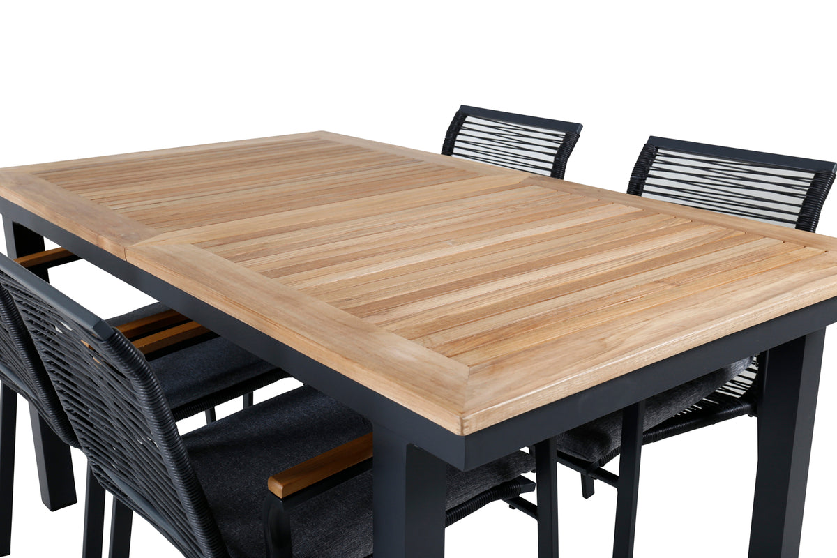 Venture Design Dallas & Panama Matstolar Svart + Matbord 152x90