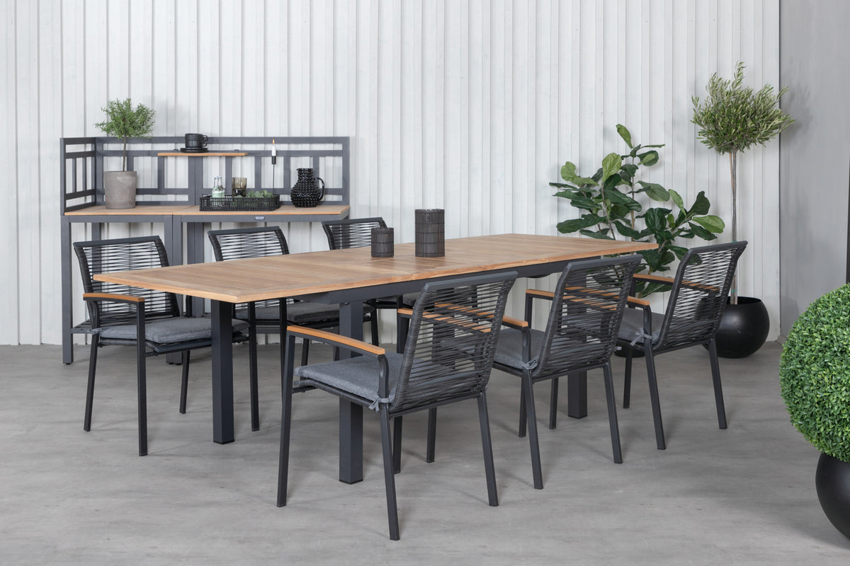 Venture Design Dallas & Panama Matstolar Svart + Matbord 152x90