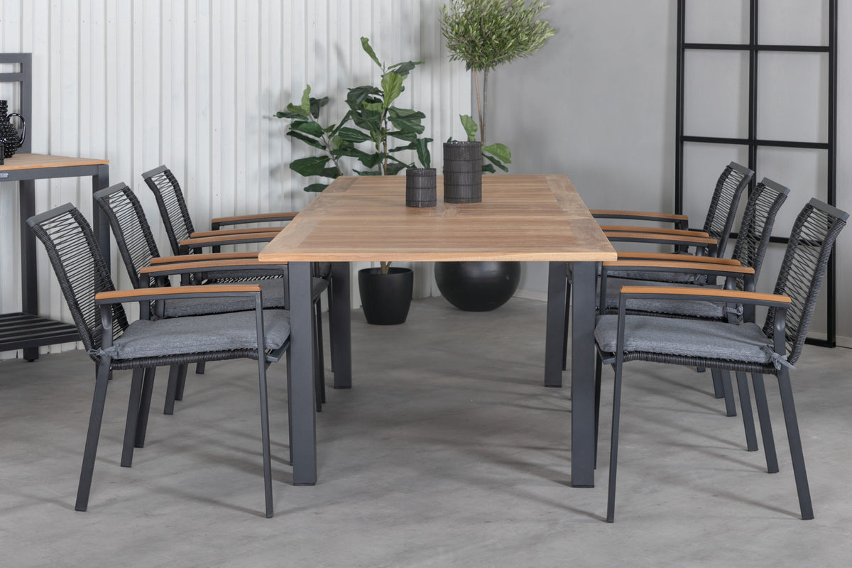 Venture Design Dallas & Panama Matstolar Svart + Matbord 152x90