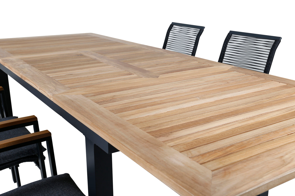 Venture Design Dallas & Panama Matstolar Svart + Matbord 152x90