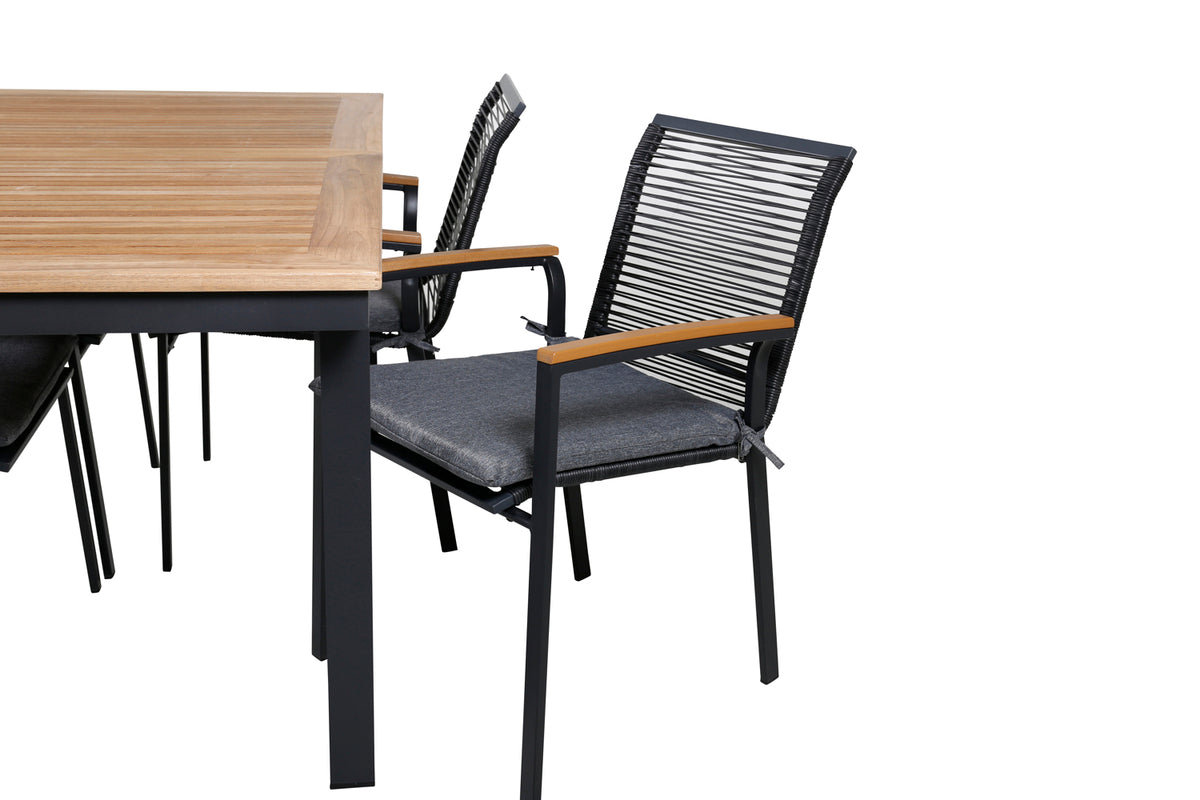 Venture Design Dallas & Panama Matstolar Svart + Matbord 152x90
