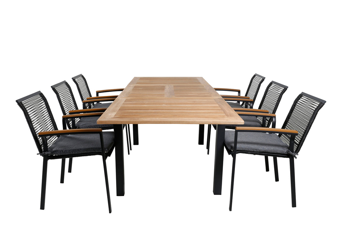 Venture Design Dallas & Panama Matstolar Svart + Matbord 152x90
