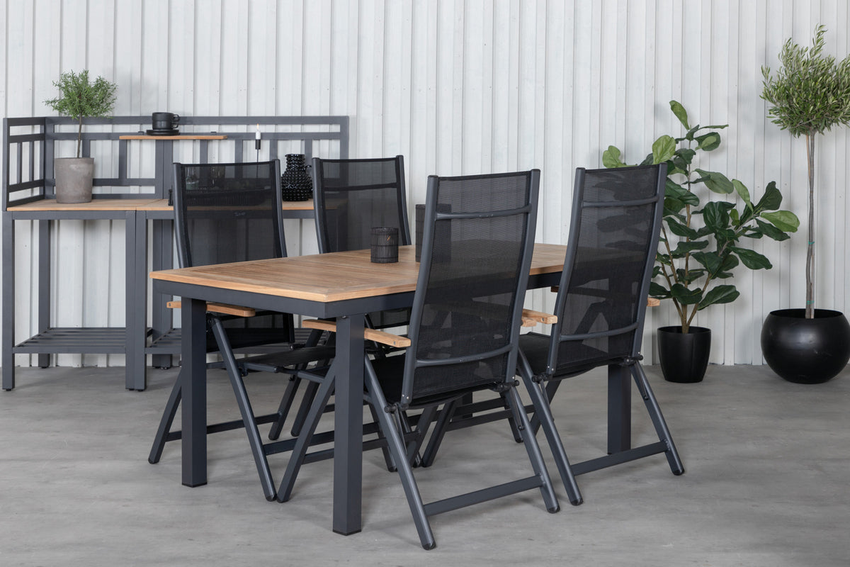 Venture Design Panama Positionsstolar Svart + Matbord 152x90