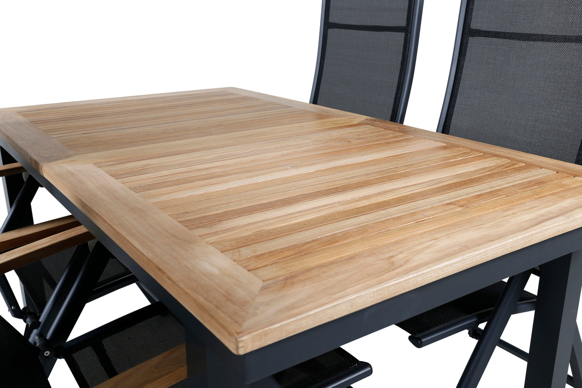 Venture Design Panama Positionsstolar Svart + Matbord 152x90