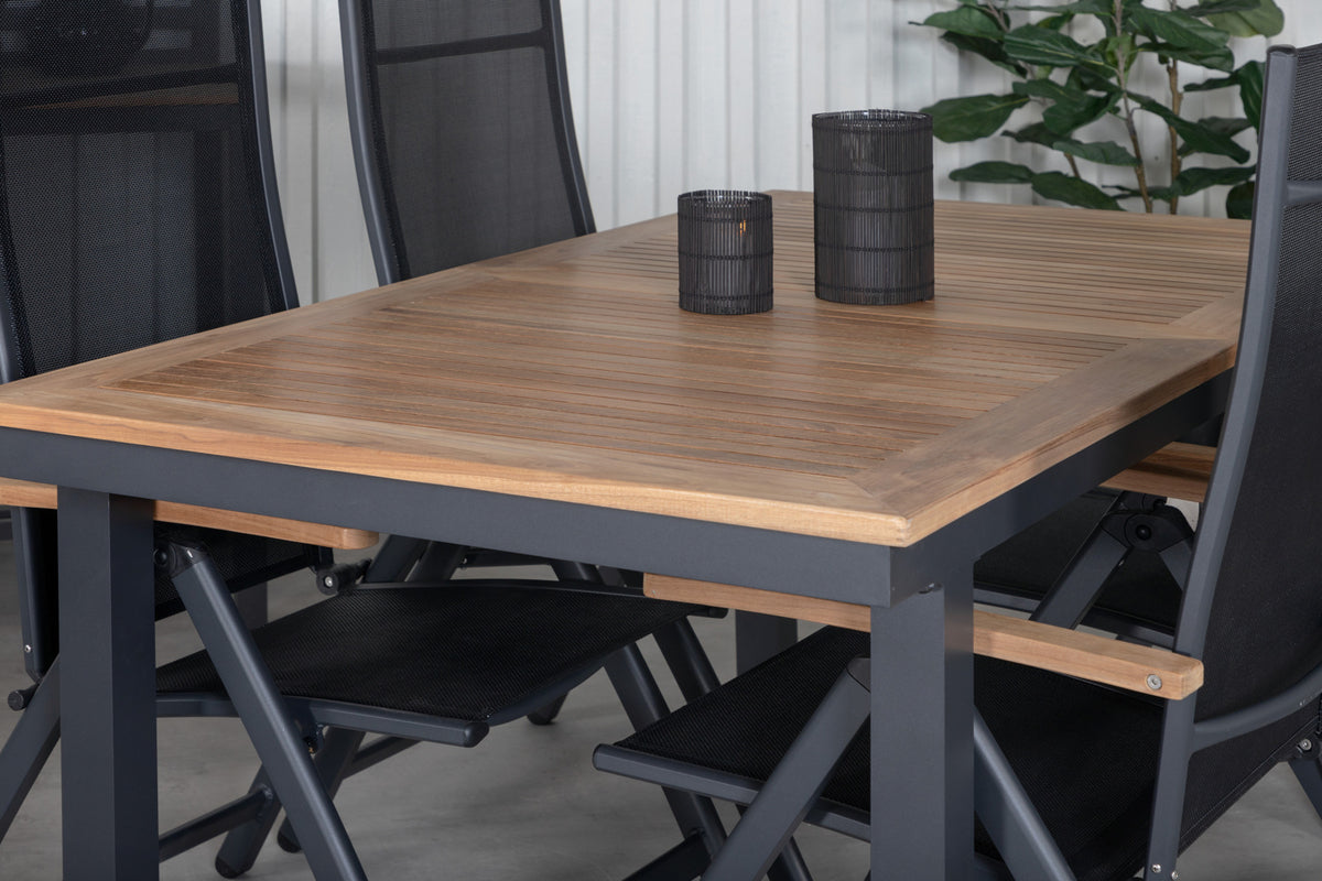 Venture Design Panama Positionsstolar Svart + Matbord 152x90