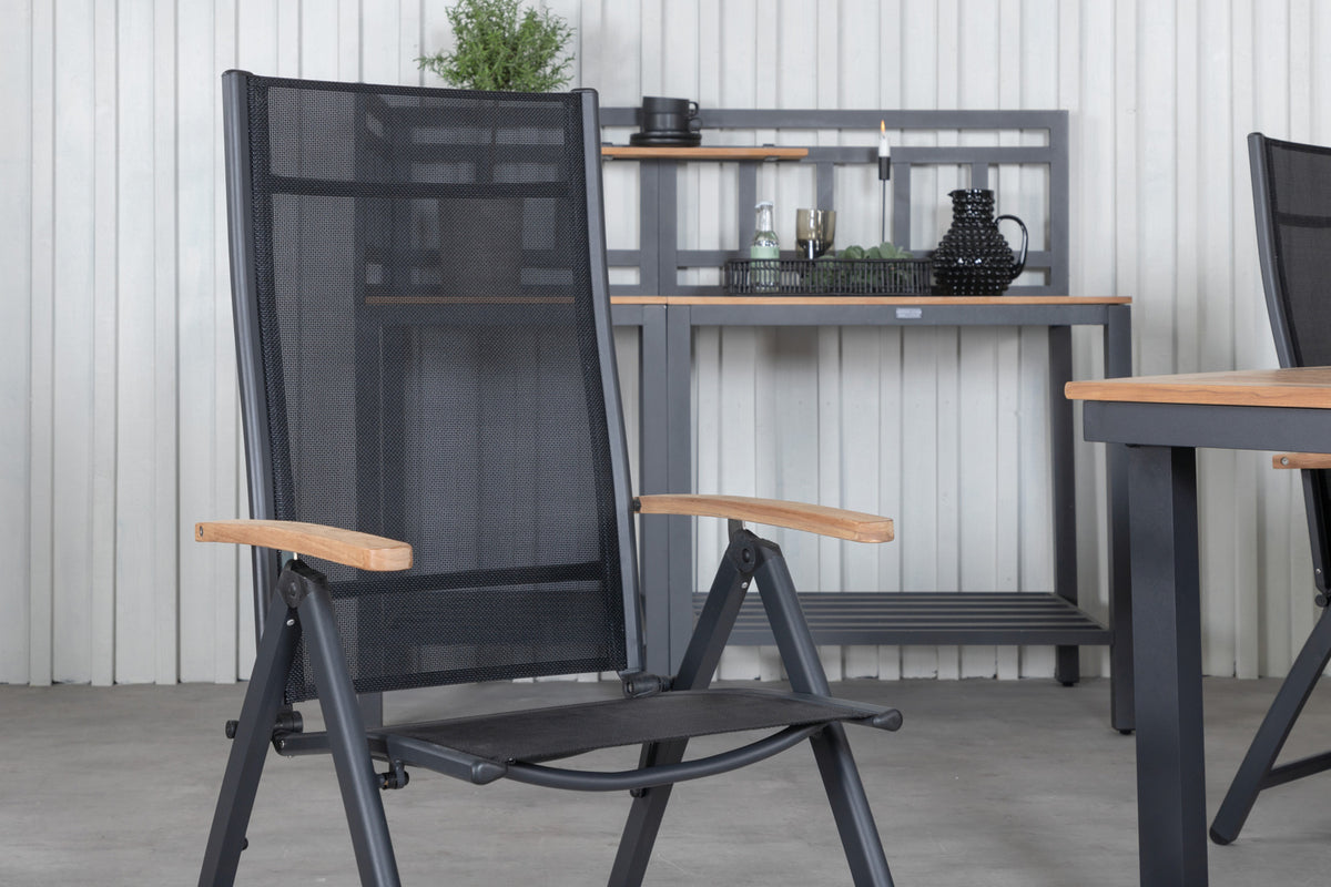 Venture Design Panama Positionsstolar Svart + Matbord 152x90
