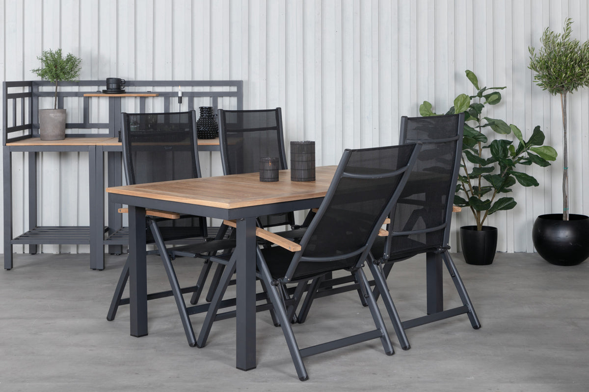 Venture Design Panama Positionsstolar Svart + Matbord 152x90