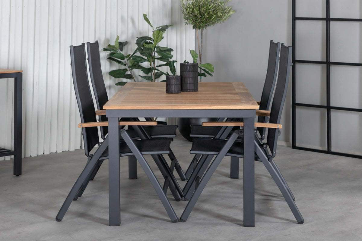 Venture Design Panama Positionsstolar Svart + Matbord 152x90