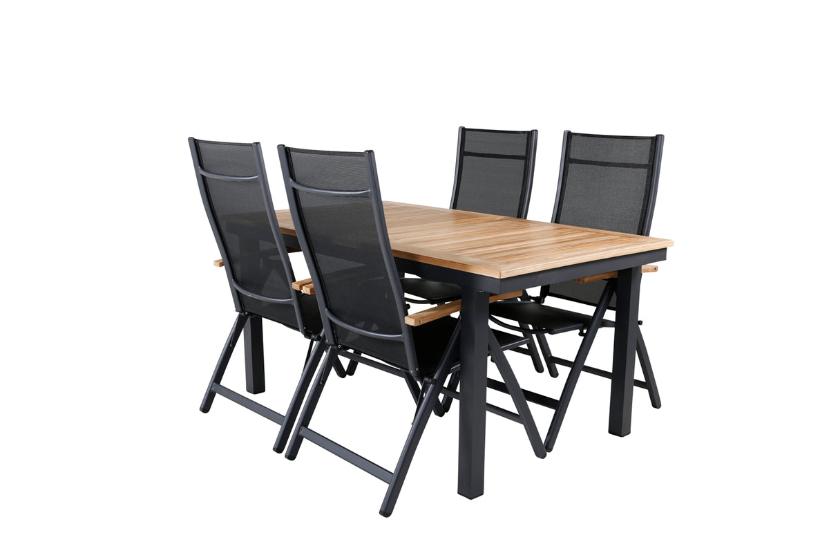 Venture Design Panama Positionsstolar Svart + Matbord 152x90