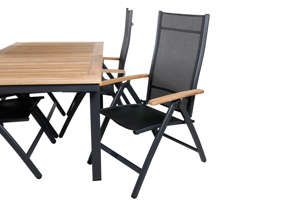 Venture Design Panama Positionsstolar Svart + Matbord 152x90