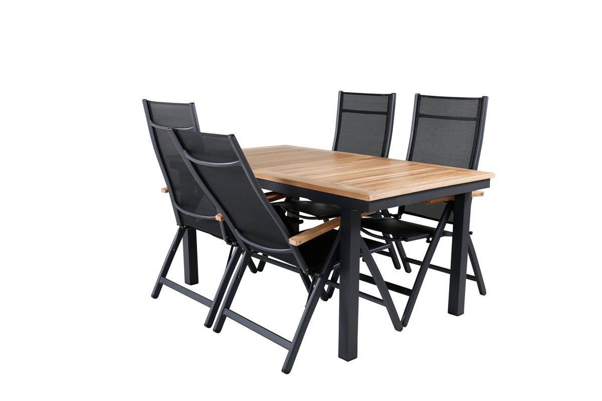 Venture Design Panama Positionsstolar Svart + Matbord 152x90