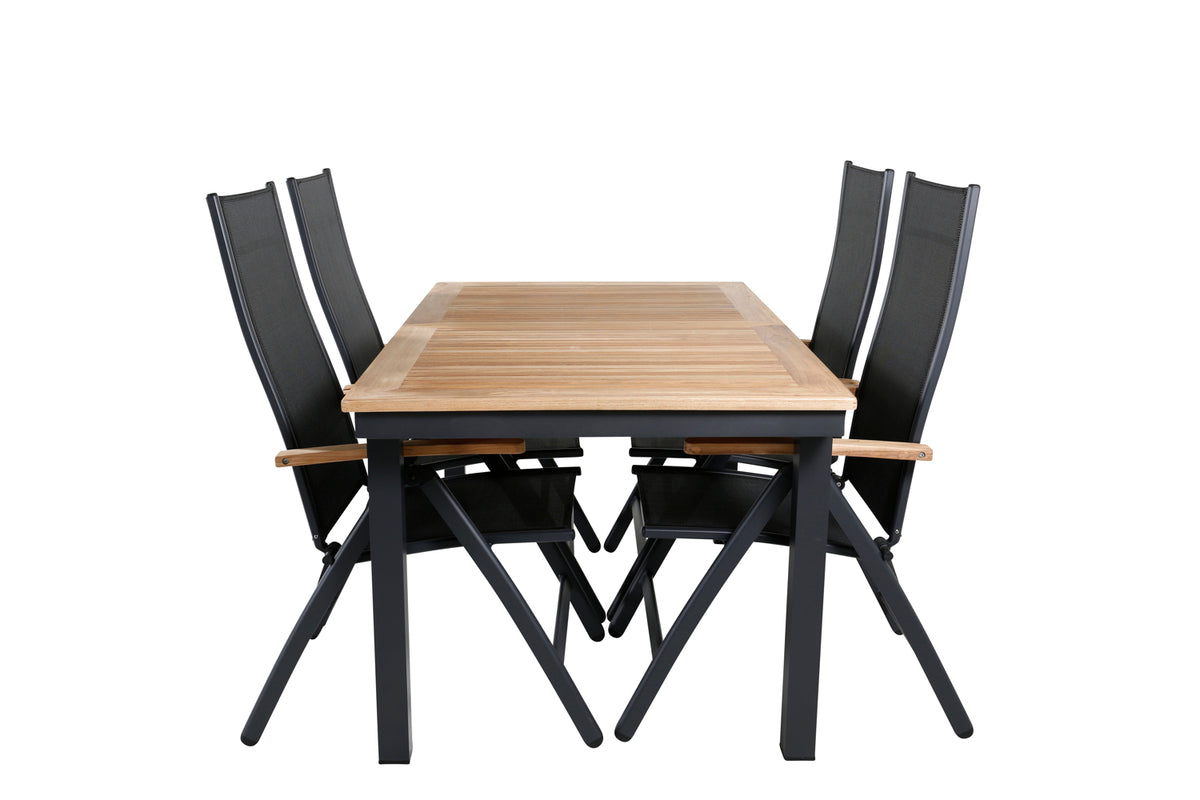 Venture Design Panama Positionsstolar Svart + Matbord 152x90