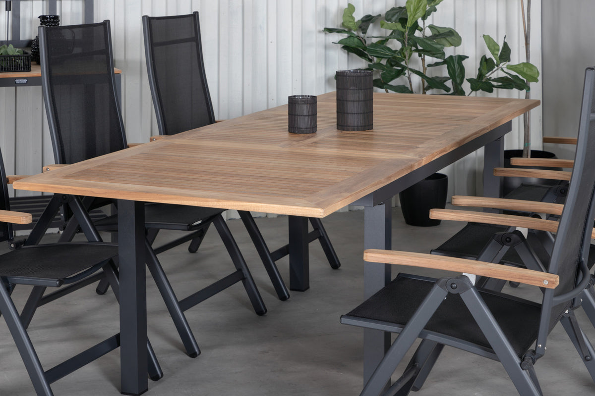Venture Design Panama Positionsstolar Svart + Rektangulära Matbord 210x90x75 Svart