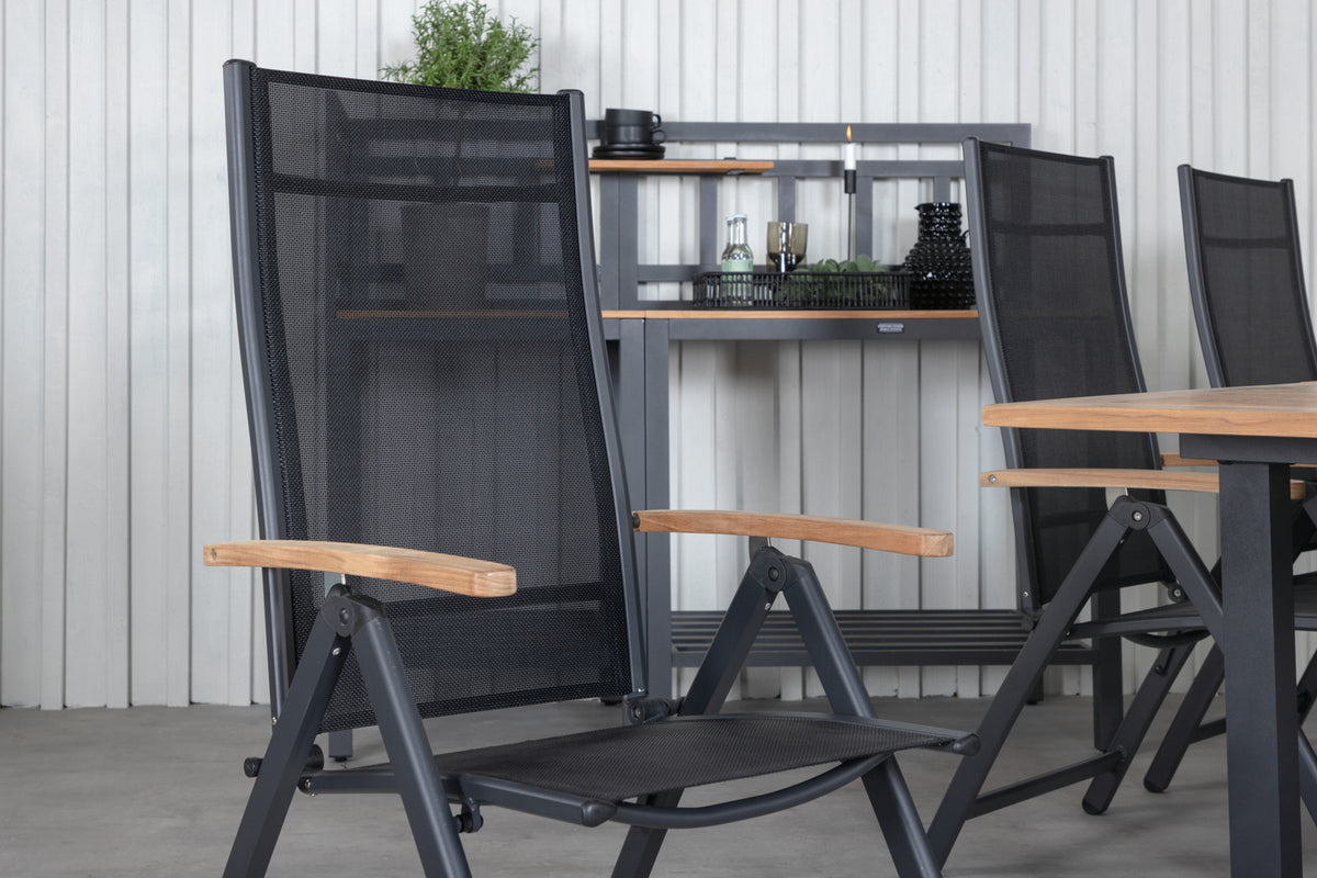 Venture Design Panama Positionsstolar Svart + Rektangulära Matbord 210x90x75 Svart