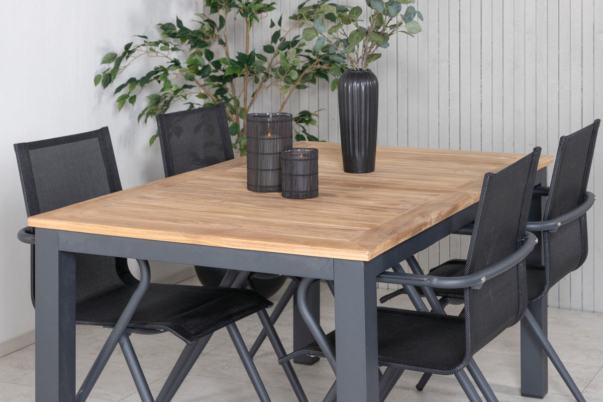 Venture Design Alina & Panama Matstolar Svart + Matbord 152x90