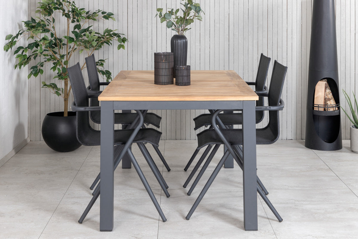 Venture Design Alina & Panama Matstolar Svart + Matbord 152x90