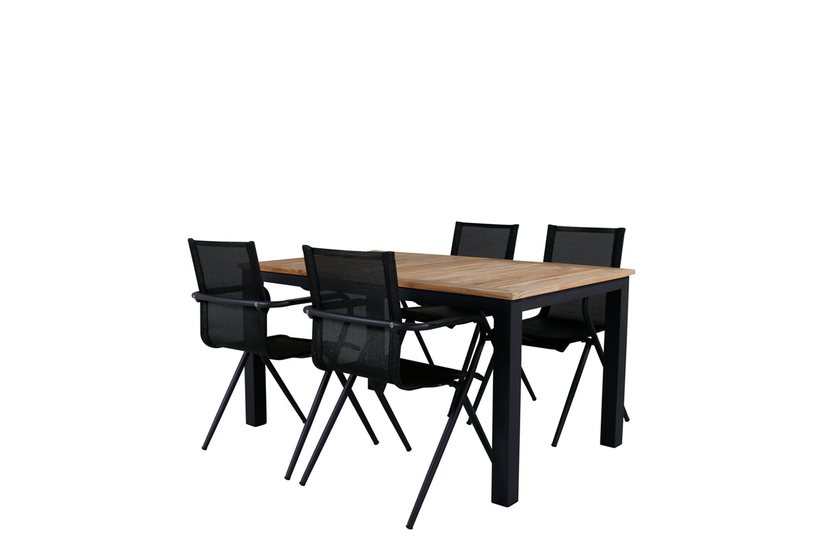 Venture Design Alina & Panama Matstolar Svart + Matbord 152x90