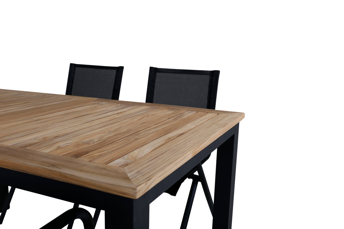 Venture Design Alina & Panama Matstolar Svart + Matbord 152x90