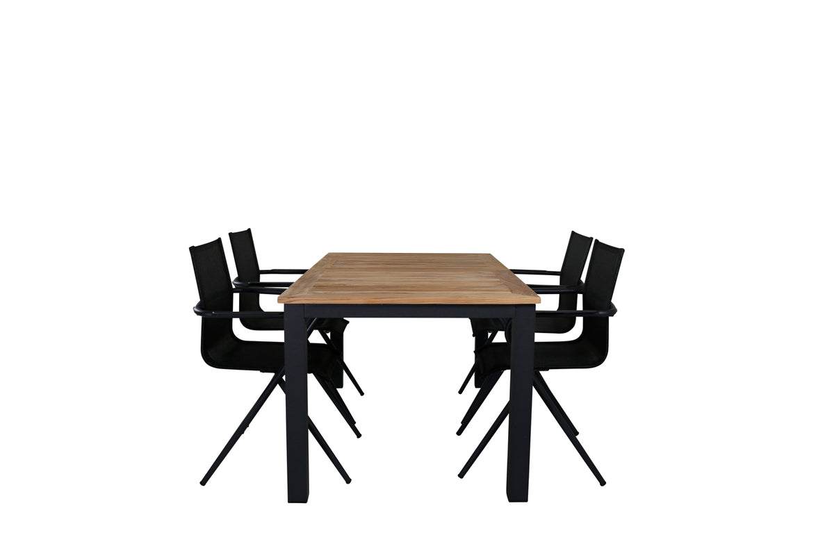 Venture Design Alina & Panama Matstolar Svart + Matbord 152x90