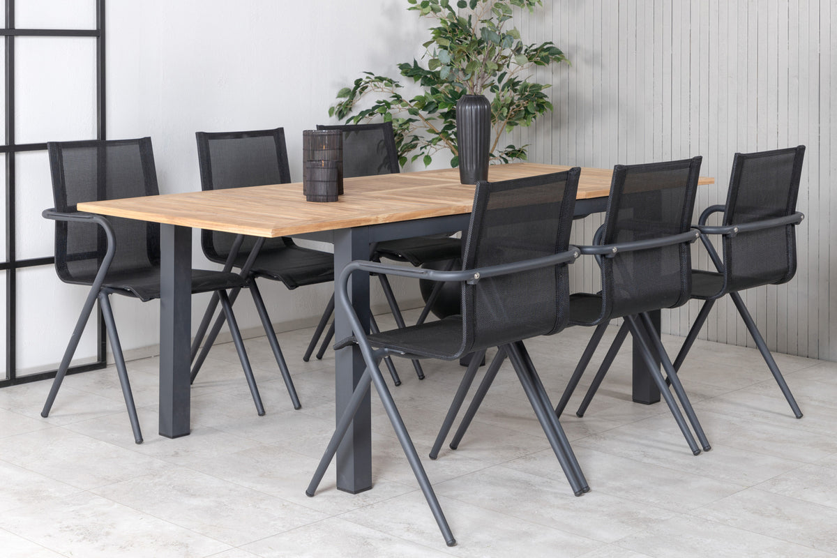 Venture Design Alina & Panama Matstolar Svart + Matbord 152x90