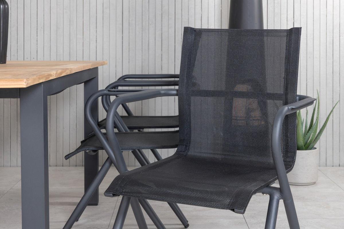 Venture Design Alina & Panama Matstolar Svart + Matbord 152x90